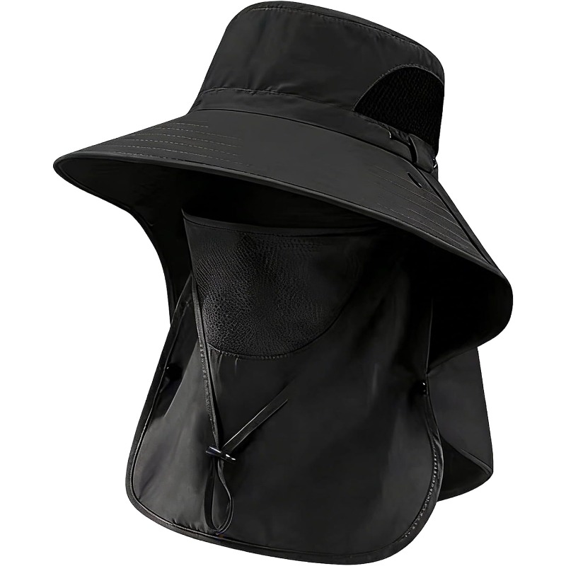 Sun Hat Wide Brim - 大きなつばのアウトドアサンハット、通気性のあるフルフェイスサンシールドキャップ、UVカット、釣り、旅行、スポーツ、日よけ帽子、ハイキング、キャンプ用