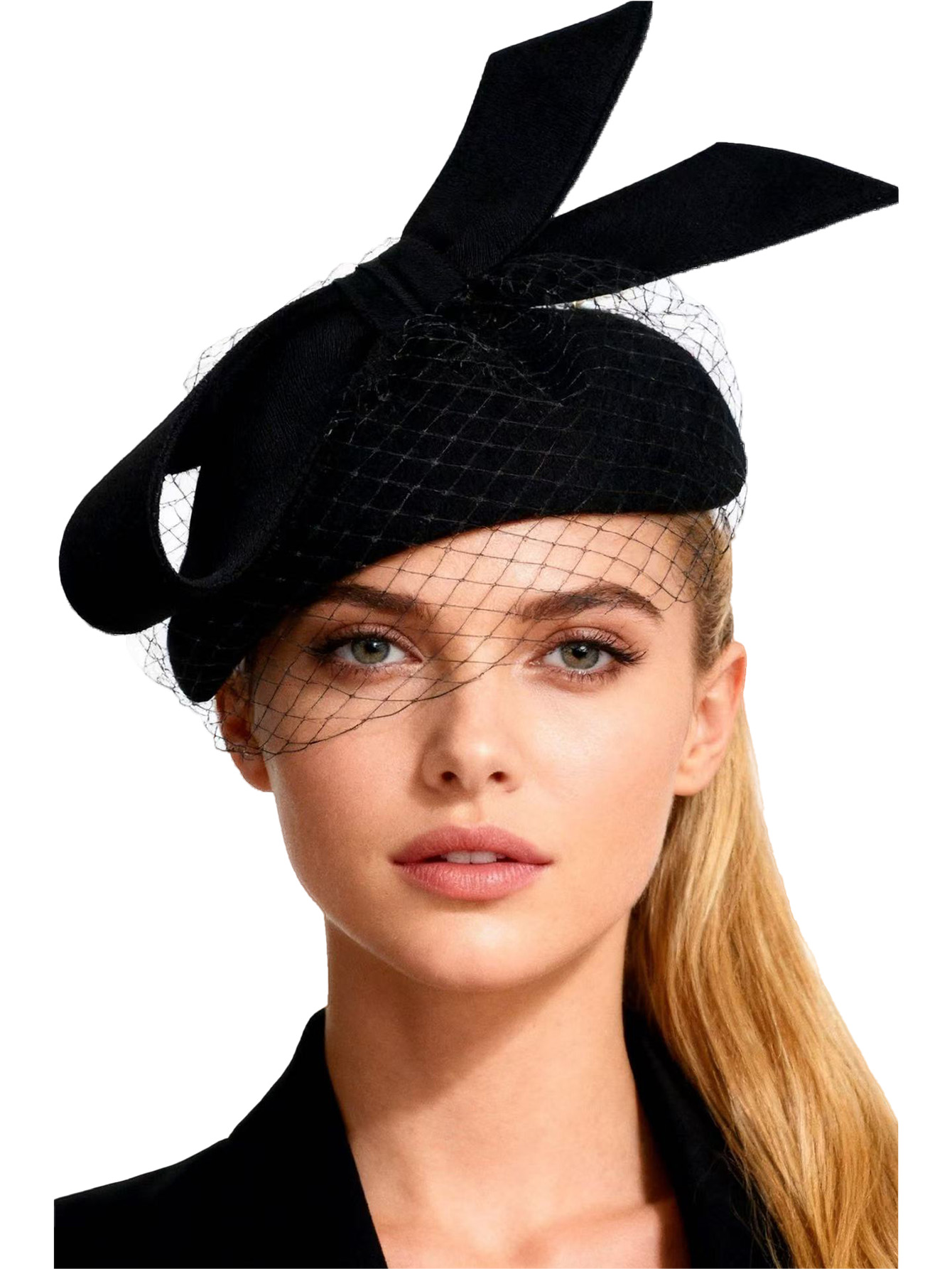 Beret French Wool - フランス製ホワイトベレー帽、ファシネーター、冬用エレガントなトップハット、女性用、ボウノウウールフェルト、レディース、教会、ティーパーティー、ヘッドウェア、2025