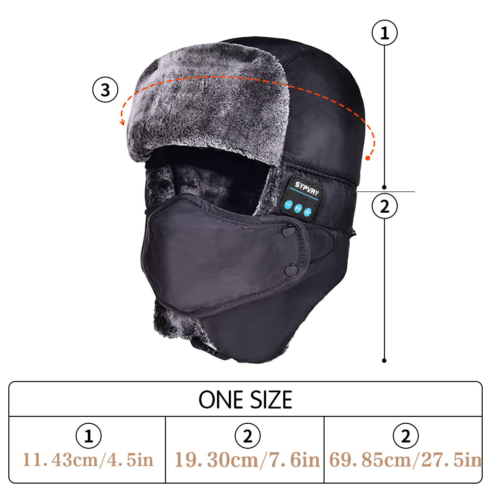 男女兼用冬用トラッパーハット、Bluetoothワイヤレスヘ - Trapper Hat Ear Flap のレビューと価格