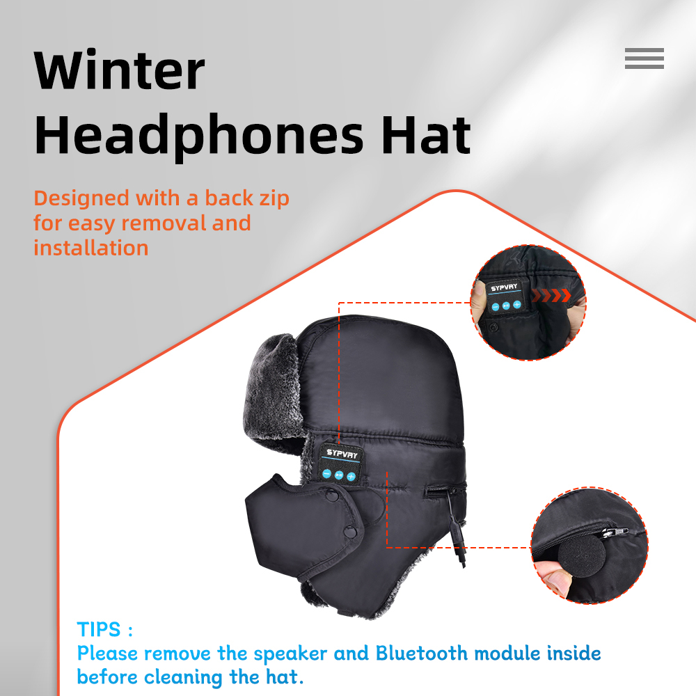男女兼用冬用トラッパーハット、Bluetoothワイヤレスヘ - Trapper Hat Ear Flap のレビューと価格