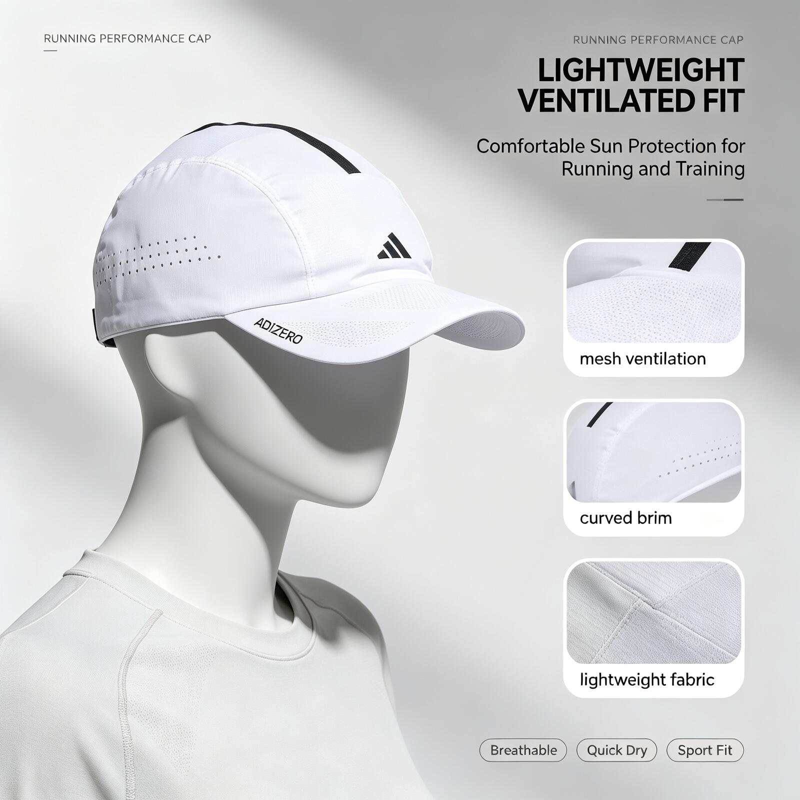 アディダス ホワイト ランニングキャップ 軽量 通気性 スポ - Running Cap Lightweight のレビューと価格