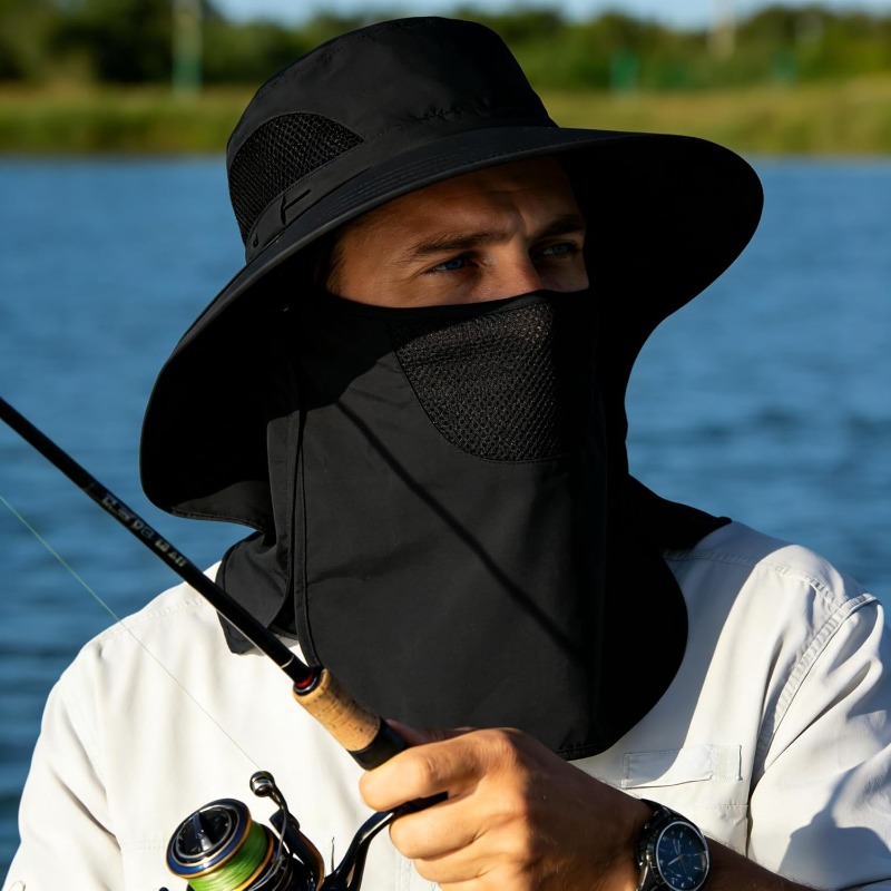 大きなつばのアウトドアサンハット、通気性のあるフルフェイスサ - Sun Hat Wide Brim のレビューと価格