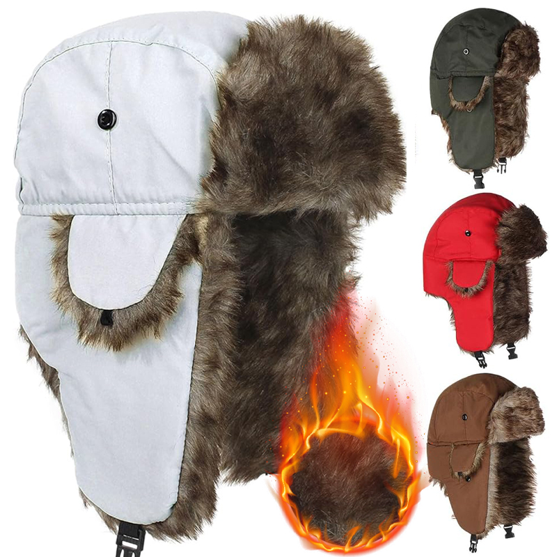 メンズ暖かい冬用トラッパーアビエイタートルーパーイヤーフラッ - Trapper Hat Ear Flap のレビューと価格