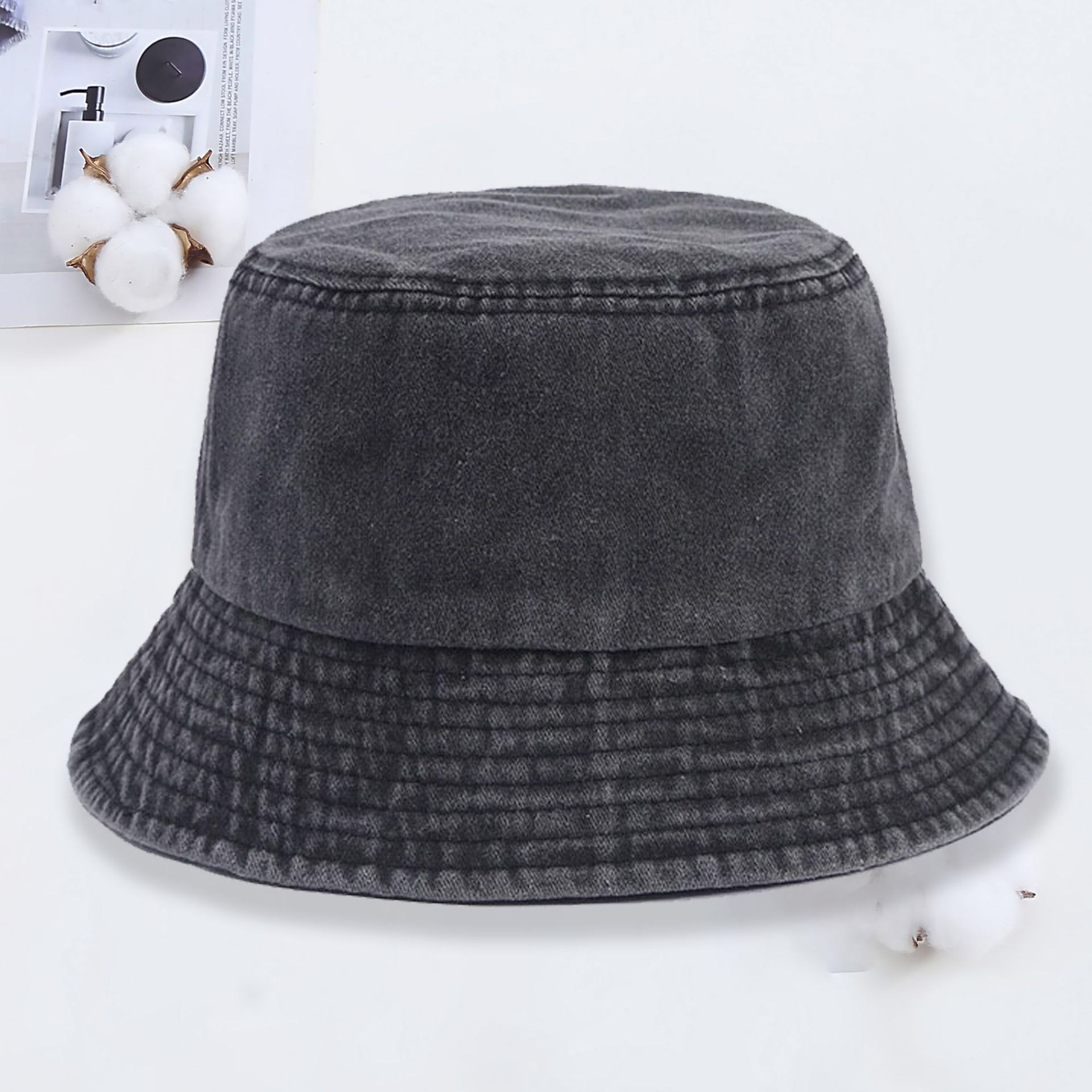 カスタムロゴ入りデニムバケットハット ファッションウォッシュ - Bucket Hat Cotton のレビューと価格