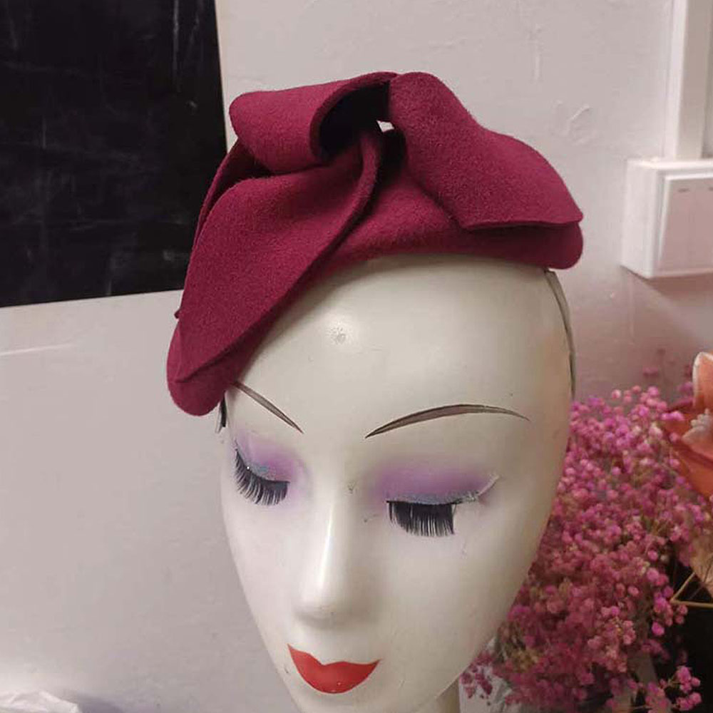 日焼け止めの女性のためのシックなウールのフェルトの帽子,花付 - Beret French Wool のレビューと価格