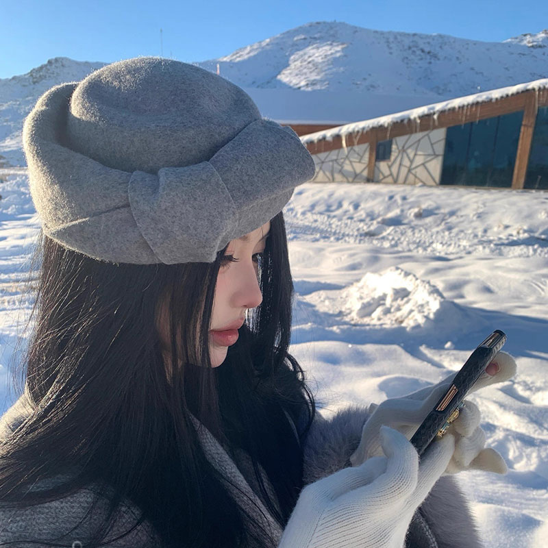 新しいクラシックウールフェルトベレー帽女性冬高品質フェルト帽 - Beret French Wool のレビューと価格